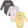 Hudson Baby Cotton Long-sleeve Bodysuits 3-pack In Multi