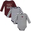 Hudson Baby Cotton Long-sleeve Bodysuits 3-pack In Multi