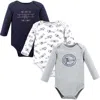 Hudson Baby Cotton Long-sleeve Bodysuits 3-pack In Multi