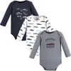 Hudson Baby Cotton Long-sleeve Bodysuits 3-pack In Multi