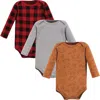 Hudson Baby Cotton Long-sleeve Bodysuits 3-pack In Multi