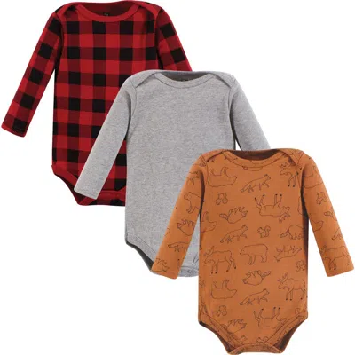Hudson Baby Cotton Long-sleeve Bodysuits 3-pack In Multi
