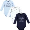 Hudson Baby Cotton Long-sleeve Bodysuits 3-pack In Multi