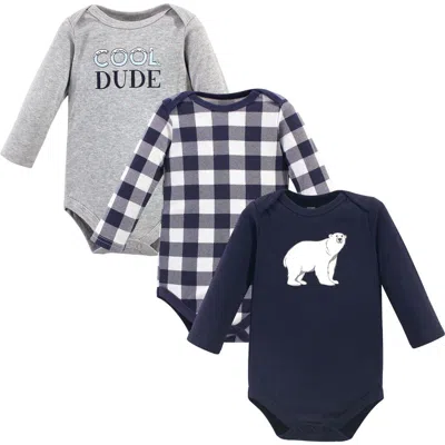 Hudson Baby Cotton Long-sleeve Bodysuits 3-pack In Multi