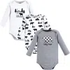 Hudson Baby Cotton Long-sleeve Bodysuits 3-pack In White