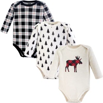 Hudson Baby Cotton Long-sleeve Bodysuits 3-pack In White