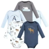 Hudson Baby Kids'  Cotton Long-sleeve Bodysuits 5-pack In Blue