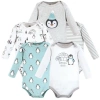Hudson Baby Kids'  Cotton Long-sleeve Bodysuits 5-pack In Gray
