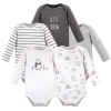 Hudson Baby Kids'  Cotton Long-sleeve Bodysuits 5-pack In Gray