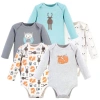Hudson Baby Kids'  Cotton Long-sleeve Bodysuits 5-pack In Multi
