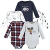 Hudson Baby Kids'  Cotton Long-sleeve Bodysuits 5-pack In Multi