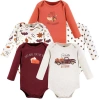 Hudson Baby Kids'  Cotton Long-sleeve Bodysuits 5-pack In Multi