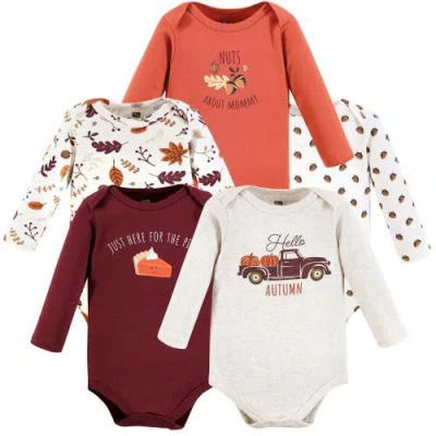 Hudson Baby Kids'  Cotton Long-sleeve Bodysuits 5-pack In Multi