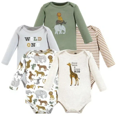 Hudson Baby Kids'  Cotton Long-sleeve Bodysuits 5-pack In Multi