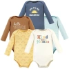 Hudson Baby Kids'  Cotton Long-sleeve Bodysuits 5-pack In Multi
