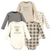 Hudson Baby Kids'  Cotton Long-sleeve Bodysuits 5-pack In Neutral