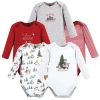 Hudson Baby Kids'  Cotton Long-sleeve Bodysuits 5-pack In Red