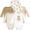 Hudson Baby Cotton Long-sleeve Bodysuits 5-pack In White