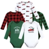 Hudson Baby Kids'  Cotton Long-sleeve Bodysuits 5-pack In White