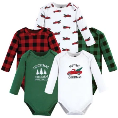 Hudson Baby Kids'  Cotton Long-sleeve Bodysuits 5-pack In White