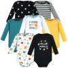 Hudson Baby Cotton Long-sleeve Bodysuits 7-pack In Multi
