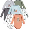 Hudson Baby Kids'  Cotton Long-sleeve Bodysuits 7-pack In Multi