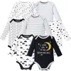 Hudson Baby Kids'  Cotton Long-sleeve Bodysuits 7-pack In Multi