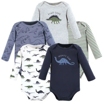 Hudson Baby Kids'  Cotton Long-sleeve Bodysuits 5-pack In Multi