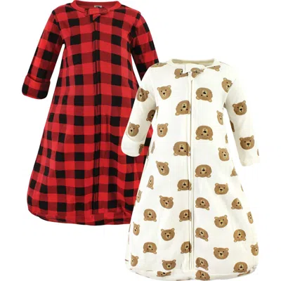 Hudson Baby Cotton Long-sleeve Wearable Sleeping Bag In Multi