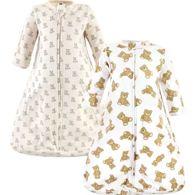 Hudson Baby Cotton Long-sleeve Wearable Sleeping Bag In Brown