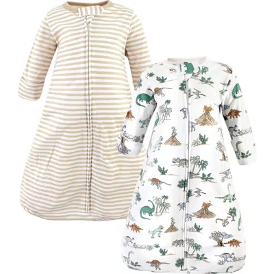 Hudson Baby Cotton Long-sleeve Wearable Sleeping Bag In White