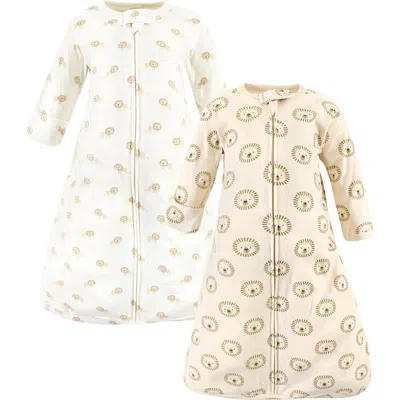 Hudson Baby Cotton Long-sleeve Wearable Sleeping Bag In Brown