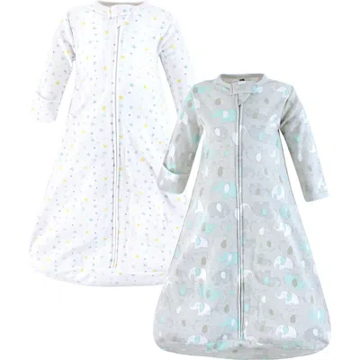 Hudson Baby Cotton Long-sleeve Wearable Sleeping Bag In Gray