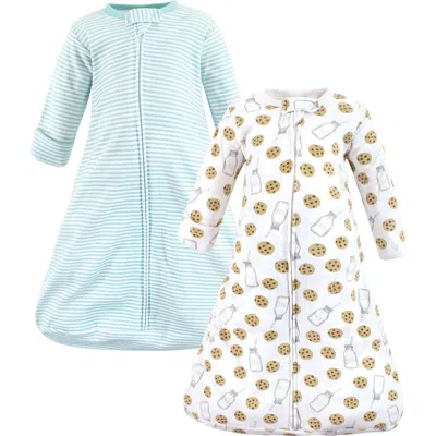 Hudson Baby Cotton Long-sleeve Wearable Sleeping Bag In Multi
