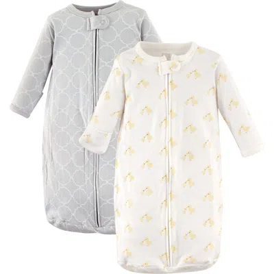 Hudson Baby Cotton Long-sleeve Wearable Sleeping Bag In White