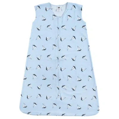 Hudson Baby Cozy Cotton Sleeveless Sleep & Cuddle Pouch In Blue