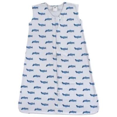 Hudson Baby Cozy Cotton Sleeveless Sleep & Cuddle Pouch In Blue