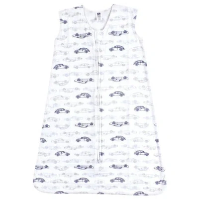 Hudson Baby Cozy Cotton Sleeveless Sleep & Cuddle Pouch In Blue