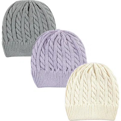 Hudson Baby Cozy Knit Hat 3pk In Multi
