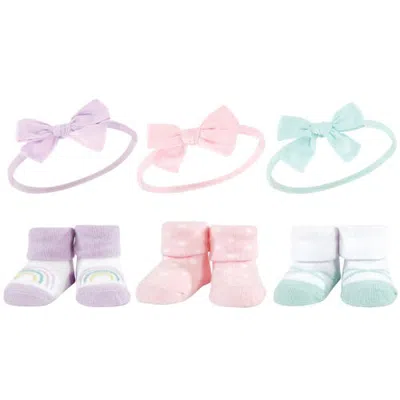 Hudson Baby Delightful Duo Gift Headband And Socks (baby) In Multi