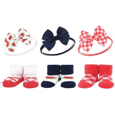 Hudson Baby Delightful Duo Gift Headband And Socks (baby) In Multi