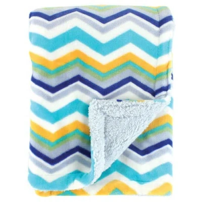 Hudson Baby Double Layer Blanket In Blue