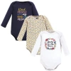 Hudson Baby Essential All-cotton Long-sleeve Bodysuit Triple Pack In Black