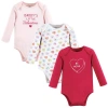Hudson Baby Essential All-cotton Long-sleeve Bodysuit Triple Pack In Multi