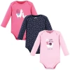 Hudson Baby Essential All-cotton Long-sleeve Bodysuit Triple Pack In Multi