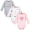 Hudson Baby Essential All-cotton Long-sleeve Bodysuit Triple Pack In Multi