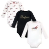 Hudson Baby Essential All-cotton Long-sleeve Bodysuit Triple Pack In White