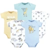 Hudson Baby Essential Cotton Bodysuits 5-piece Set In Blue