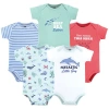 Hudson Baby Essential Cotton Bodysuits 5-piece Set In Multi