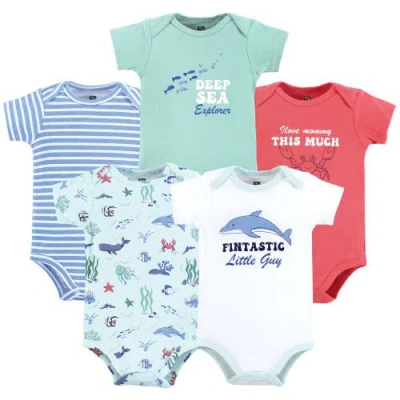 Hudson Baby Essential Cotton Bodysuits 5-piece Set In Multi